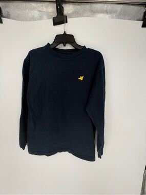 Krooked‎ skateboard Navy Long Sleeve Shirt with Yellow Logo - mark gonzales